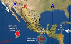 Se pronostican tormentas intensas para Guerrero, Oaxaca, Chiapas y Veracruz