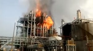 Incendio en planta petroquímica en Altamira, Tamaulipas