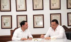 Transición con pleno respeto institucional acuerdan Rolando Zapata y Mauricio Vila por Yucatán