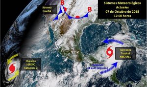 La tormenta “Michel” se genera frente a las costas de Quintana Roo avanza a la península de Yucatán