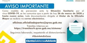 Suspenden labores en Gobierno de Quintana Roo del 26 de marzo al 19 de abril de 2020