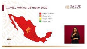 La mayor parte de México está en rojo por riesgo máximo de COVID-19, según mapa de Salud