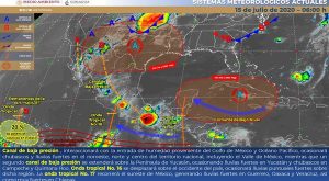 Onda tropical 17 provocará fuertes lluvias hoy miércoles en la Peninsula de Yucatan