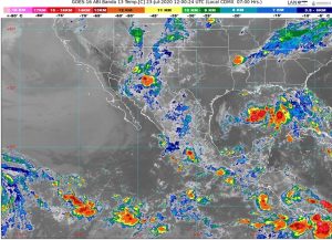 La Depresión Tropical Ocho, localizada en el Golfo de México, ocasionará lluvias de muy fuertes a intensas en el noreste del país, durante el próximo fin de semana