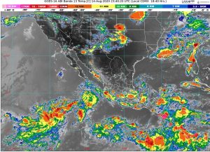 Se pronostican lluvias muy fuertes para Chiapas, Ciudad de México, Estado de México, Jalisco, Michoacán, Nayarit, Oaxaca y Veracruz
