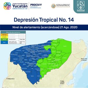 Activan Alerta Verde en el Oriente de Yucatán ante cercanía de ciclón