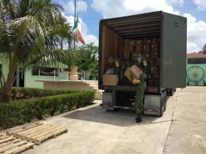 Arriban material e insumos médicos para los hospitales COVID-19 de la SEDENA en Yucatán