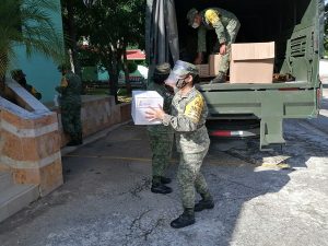Arriban más abastecimientos para hospitales COVID-19 de la SEDENA en Yucatán
