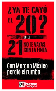 Ni un voto a Morena en 2021 pide PRI a la ciudadanía; lanza campaña #YaTeCayóel20