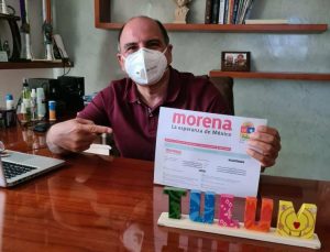 Se inscribió Jorge Portilla Mánica en Morena en busca de la nominación como candidato a la presidencia municipal de Tulum