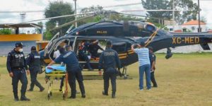 Trasladan en helicoptero de Tekax a Mérida a paciente en estado de gravedad