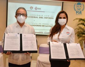 La alcaldesa de Benito Juárez, Mara Lezama y el Fiscal General del Estado Mtro Óscar Montes de Oca firmaron un convenio en materia de Alerta de Género para fortalecer acciones que permitan prevenir y atender situaciones de riesgo de niñas a mujeres