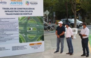 Entregan el gobernador, Mauricio Vila y el alcalde, Renán Barrera, los trabajos de ciclovía en Paseo de Montejo