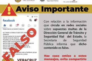 Alertan por falsas multas de transito en Veracruz que circulan en redes sociales