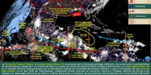Pronostican fuertes lluvias para la península de Yucatán este lunes