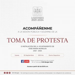 La agenda de la toma de protesta de los 11 presidentes municipales en Quintana Roo