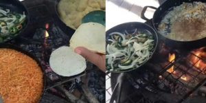 Mujer cocina con 50 pesos para 4 personas