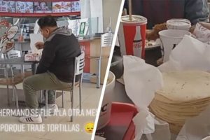 Joven se cambia de mesa porque su familia llevó tortillas para comer en KFC (+video)