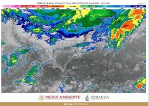 Se prevén lluvias muy fuertes en Quintana Roo, Chiapas, Oaxaca, Puebla, Tabasco y Veracruz, para la noche y madrugada