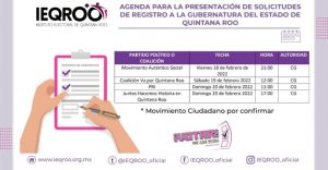 Arranco registro de candidaturas a la gubernatura por Quintana Roo en el IEQROO
