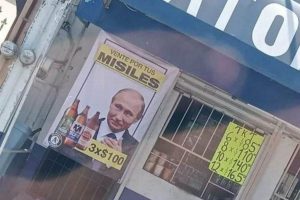Vente por tus misiles’: tienda hace ‘promoción’ con imagen de Putin