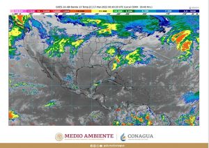 Esta noche, el Frente Frío Número 36 mantendrá chubascos y lluvias puntuales muy fuertes en la Península de Yucatán