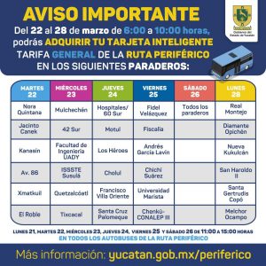 Iniciará la entrega de tarjetas inteligentes de la nueva ruta Periférico “Va y ven” en Mérida