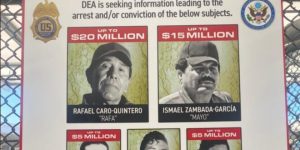 DEA ofrece hasta 45 millones de dólares por líderes del Cártel de Sinaloa