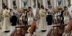 Sacerdote canta “Mi razón de ser”, de la Banda MS, a novios durante su boda