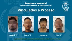 Registra FGE Quintana Roo 98 detenciones y 24 vinculaciones a proceso en la semana del 26 de septiembre al 2 de octubre de 2022