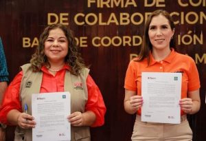 Atenea Gómez Ricalde firma convenio con el IQM para impulsar una cultura de la no violencia hacia las mujeres