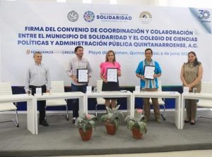 Lili Campos firma convenio para mejorar el servicio público en Solidaridad