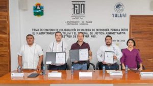 Diego Castañón Trejo encabeza firma de convenio con el Tribunal de Justicia Administrativa