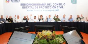 Sesiona Consejo Estatal de Protección Civil de Yucatán por inicio de la Temporada de Huracanes 2023