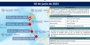 Sin riesgo alguna para Yucatán, prosigue su ruta a Cuba la tormenta tropical “Arlene”