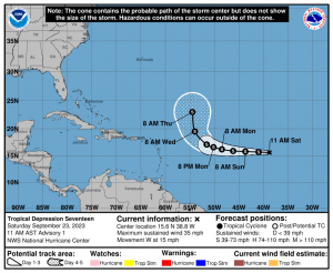 Avanza la tormenta tropical “Philippe” en el Atlántico