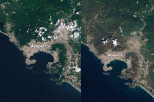 NASA revela fotos satelitales de antes y después de huracán Otis