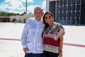 Supervisan AMLO y Mara Lezama avances en el aeropuerto “Felipe Carrillo Puerto” y el Tren Maya