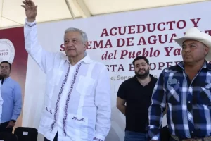 AMLO inaugura obra que llevará agua al pueblo Yaqui en Sonora