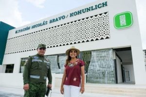 Recorre Mara Lezama y SEDENA el progreso de la Estación del Tren Maya Nicolás Bravo/Kohunlich