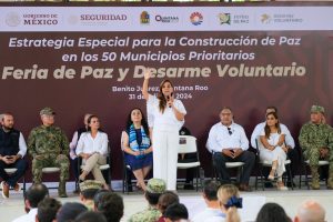 Inaugura Mara Lezama Lezama Feria de Paz y Desarme Voluntario en Villas Otoch Paraíso para la Construcción de Paz en Quintana Roo