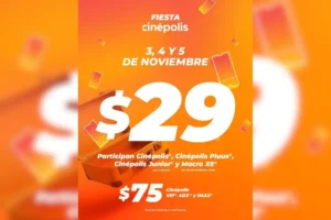 Fiesta Cinépolis llega con boletos en $29 pesos, los días 3, 4 y 5 de noviembre 2025
