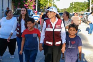 Mara Lezama y Ana Paty Peralta iniciaron una obra municipal de drenaje sanitario y agua potable en Los Pinos