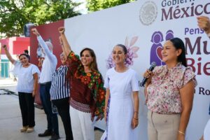 Encabezan Claudia Sheinbaum y Mara Lezama la Asamblea Pensión Mujeres Bienestar en Puerto Morelos