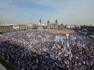 La Presidenta de México Claudia Sheinbaum Pardo celebra ante más de 600 mil asistentes los 7 años de la 4T