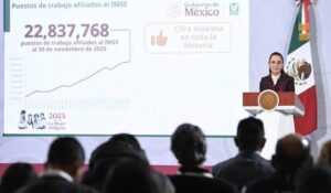 Empleo afiliado al IMSS registra nuevo récord histórico con 22 millones 837 mil 768 puestos de trabajo al 30 de noviembre de 2025