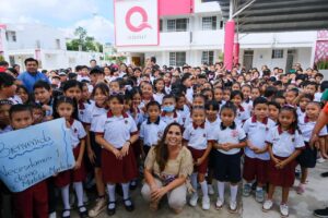 Mara Lezama acepta petición de domo escolar para fortalecer el bienestar del alumnado en la primaria “Matilde Montoya”
