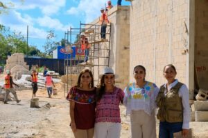 Avanza más del 50% el Mercado Ejidal Municipal de Felipe Carrillo Puerto; estará listo a finales de mes: Mara Lezama y Mary Hernández