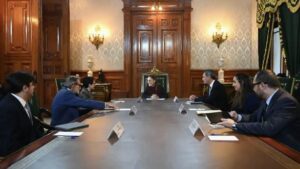 Claudia Sheinbaum se reúne con la directora ejecutiva de S&P Global, en Palacio Nacional
