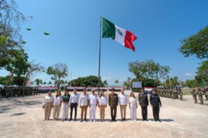 Encabeza Mara Lezama Toma de Protesta de Bandera de 284 conscriptos del Servicio Militar Nacional en Quintana Roo